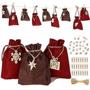 Benewell Holiday Countdown: Wooden Board & 24 Fabric Bags