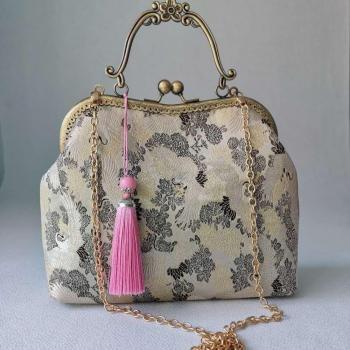 Vintage Handmade Women's Bag with Chain Strap