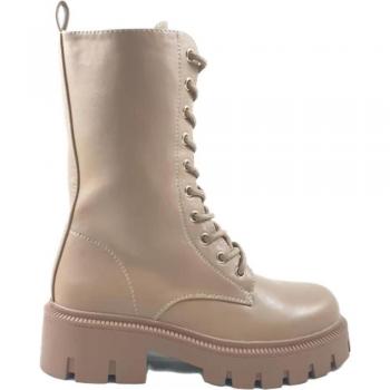 Marron Timbus Botin de Mulher Plano Kaki