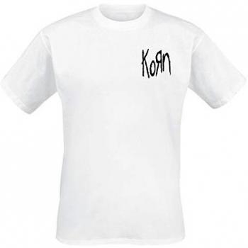 White Korn Scratched Graphic T‑Shirt (M)