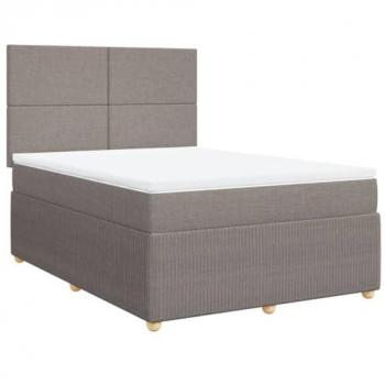 VidaXL Elegantes Boxspringbett Taupe 140x200 cm mit Matratze