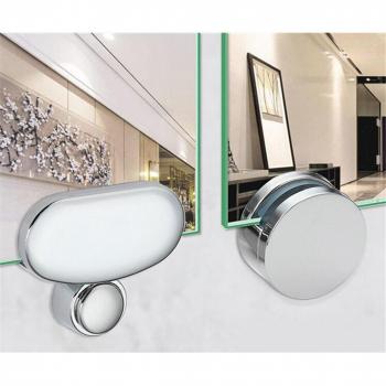 Soporte fijo para espejo de baño con clip de vidrio