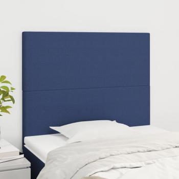 VidaXL Kopfteil Set 2 Stück Blau 80x5x78/88 cm Stoff