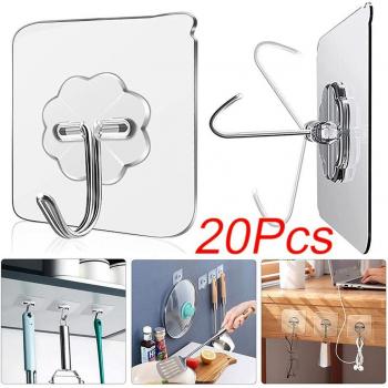 Ganci Adesivi per Appendiabiti 20 PCS – Uso Domestico