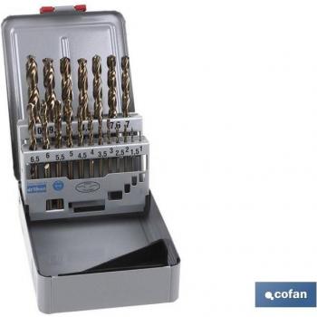 Maletín surtido de brocas HSS 1-10mm (19 piezas)