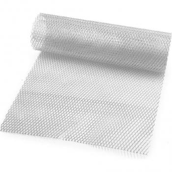 Front‑Hexagon‑Gitterblatt aus Aluminiumlegierung, 6×12 mm – Schwarz/Silber