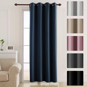 Deconovo Thermal Insulated Eyelet Blackout Curtain 52x 95 Navy Blue