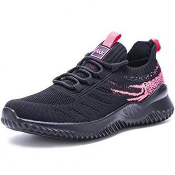 Women’s 6.5 UK Athletic Walkers – Mesh Slip‑On (Black/Pink)