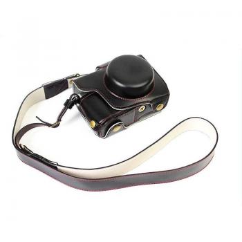 Housse de protection en cuir pour Olympus OM-D EM10 II avec accès à la batterie