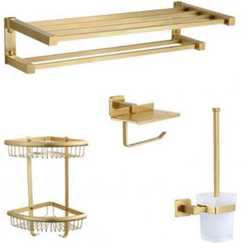 Kit Completo de Baño con Acabado Dorado