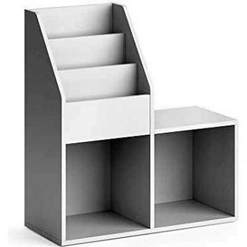 Scaffale Fumetti Vicco – Bianco, Panca e Ripiano