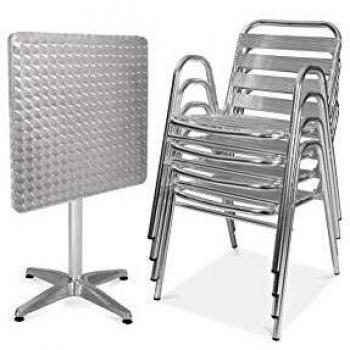 ReclinaBistrot 4Posti Oviala in Alluminio Grigio