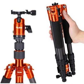 Rollei Compact Traveler No I Carbon Naranja Trípode de Viaje Ligero