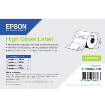 Epson Rollo de Etiquetas Adhesivas Troqueladas 102 mm x 76 mm, 1570 etiquetas