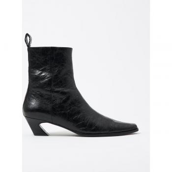 Ankle‑Heel Boot, Black Leather, Bimba Lola – 39 (Adult)