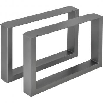 Patas de Mueble Rectangular Metálicas 64 cm Gris Acero – Set de 2 (HELLOSHOP26)