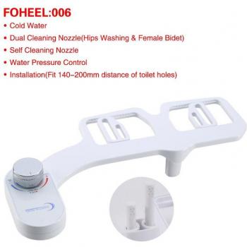 FOHEEL Non-Electric Toilet Seat Bidet Cold Water Bathroom Muslim Shattaf Washing Bidet Sprayer Self-Cleaning Nozzle