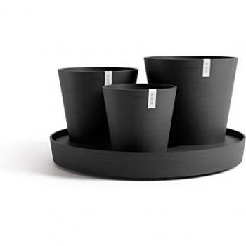 Vasi EcoPots Dubai: 57x30 cm, 3 pezzi, grigio scuro
