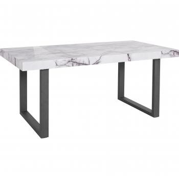 Grau Marmor Stil Tisch „Sinaia“ – Metall-U‑Rahmen