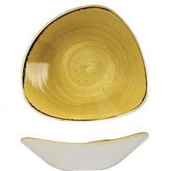 Churchill Stonecast Mustard Seed Yellow Triangle Bowl