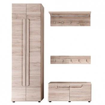 Garderobe avec Banc Malea, Chêne San Remo Clair, 168 x 191 x 38 cm