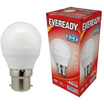 Eveready Bayonet Cap LED Opal Golf Ball Lamp (6W, 480 Lumens)
