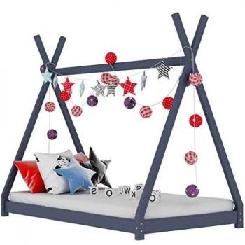 Sonata Kids Bed Frame Grey Solid Pine Wood 90x200 cm