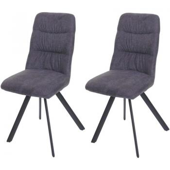 Lot de 2 chaises modernes en velours anthracite