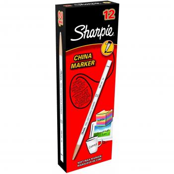 Sharpie Marqueurs Gras Peel-Off , Diamètre 4,7 mm, Bleu, Lot de 12