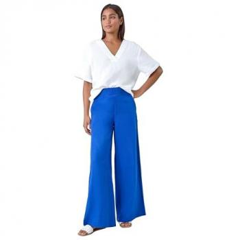 Pantalons Ample en Lin 48 Couleur Bleu