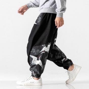 Men's 2022 Crane Design Cotton Pants
