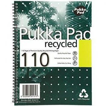 Pukka Pad A4 Wirebound Card Cover Notebook Recycled Ruled 110 Pages