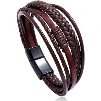 Bracelet en cuir pour homme, accessoire rock tendance