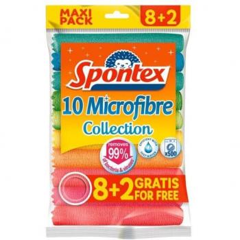 Lingettes Spontex Microfibre 8 + 2 – Pack gratuit couleur