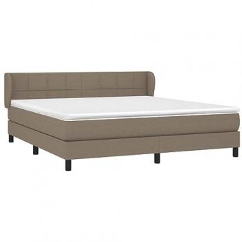 Lit boxspring avec matelas taupe 180x200 cm en tissu