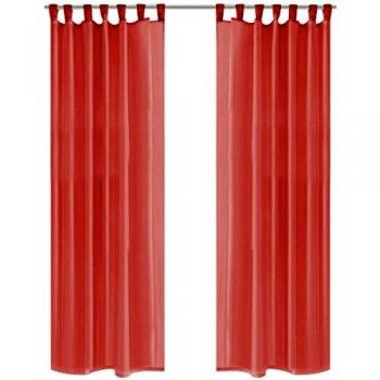 Sonata Red Voile Curtains, 2 pcs, 140x225 cm