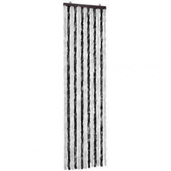 Grey and White Insect Curtain 56x185 cm Chenille