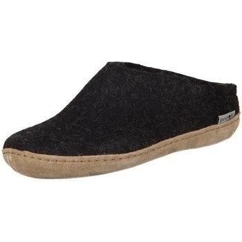 Charcoal Glerups Adults' Wool Slippers, Open Heel, Size 40 M