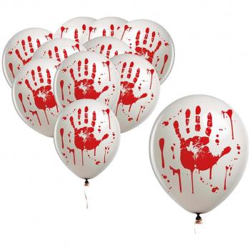 Pack de 10 Globos de Mano con Sangre 30 cm