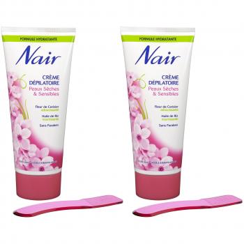Nair Crème dépilatoire à la fleur de cerisier et huile de riz – Peaux sensibles – 200 ml