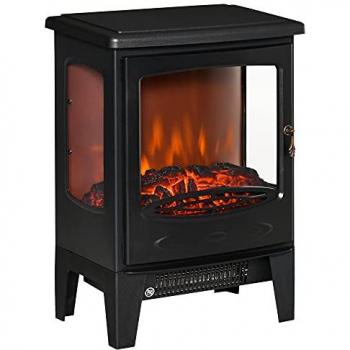 Chimenea eléctrica HOMCOM 39x26x54.8 cm negra