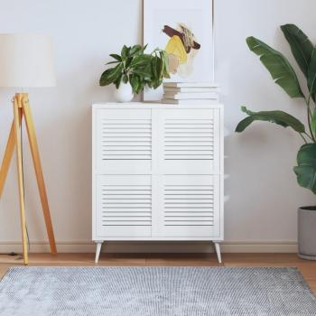 4-Piece White Louvred Cabinet Door Set