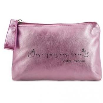 Trousse de maquillage rose Taperso Les copines c'est la vie