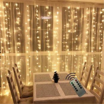 USB Fairy Curtain Lights 3x3m 300LED for Weddings and Christmas