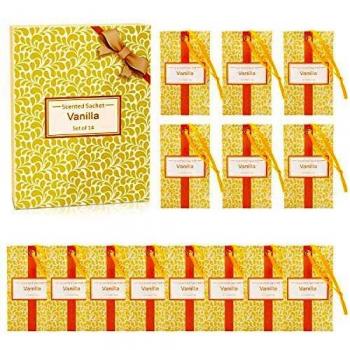 Silky Vanilla Aroma Sachets – 14 Piece Pack for Closets & Drawers