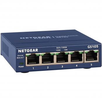 Netgear GS105 – 5‑Port‑Switch, unmanaged, 1 Gbps