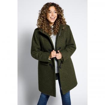 Cappotto con effetto arricciato e cappuccio, Donna, Marrone, Taglia: 52/54, Poliestere
