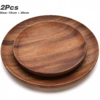 Acacia Wood Dessert and Salad Serving Set