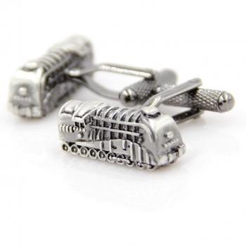 1 Pair Silver Locomotive Cufflinks for Formal Wear