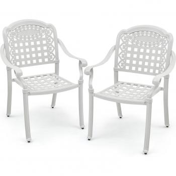 Outdoor Aluminium Patio Chairs Pair